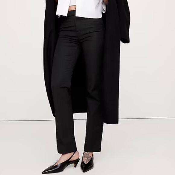 Banana Republic Mid Rise Straight Sloan Pant Black 10 754557 - Picture 1 of 12